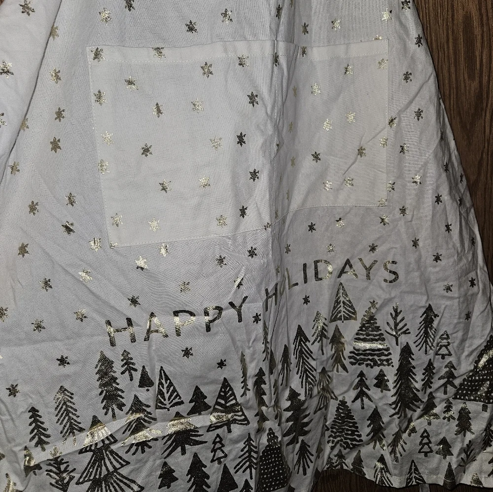Gold and White Holiday Apron